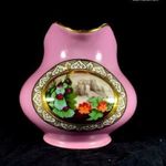 ANTIK BIEDERMEIER PINK PORCELÁN KIÖNTŐ VÁRROM LÁTKÉPPEL ! fotó