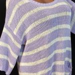H&M lila-fehér csíkos divatos kötött pulóver – 42/44 fotó