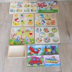 11 darab fa formaberakó és puzzle játék vegyes csomag fotó