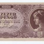 1946 10000 B-pengő hátsó elcsúszott nyomat UNC fotó