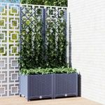 sötétszürke PP rácsos kerti ültetőláda 80 x 40 x 136 cm fotó