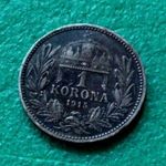 1 KORONA 1915 KB MAGYAR EZÜSTPÉNZ fotó
