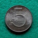5 KORONA 1990 CSEHSZLOVÁK FÉMPÉNZ fotó