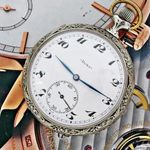 Ritkaság! Gyönyörű porcelán számlapos rokokó Doxa zsebóra vadász jelenettel az 1900-as évek elejéről fotó