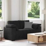 fekete bársony loveseat kanapé 120 cm fotó