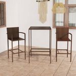 3 részes barna polyrattan kerti bárszett fotó
