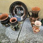 Retro kerámia nagy falitányér, kancsó, falidísz 5 db eladó! fotó