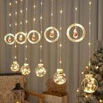 Összefűzhető Circle&Snowman/Hóember LED Körök, 3m, LED fényfüzér, 8 világítási mód, 10db gömb, me... fotó