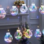 Összefűzhető Christmas Tree/Karácsonyfás Gömbök Fenyőtobozzal, 3m, LED fényfüzér, 8 világítási mó... fotó