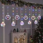 Összefűzhető Circle&Santa Claus/Mikulás LED Körök, 3m, LED fényfüzér, 8 világítási mód, 10db gömb... fotó