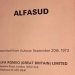 Alfa Romeo Alfasud 4 db eredeti, prospektuss. Ötvenéves prospektus szett 765 fotó