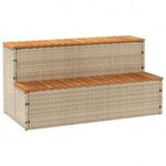 pezsgőfürdő lépcső bézs 100x50x50, 5 cm polyrattan és akácfa fotó