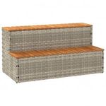 pezsgőfürdő lépcső 100x50x50, 5 cm polyrattan és akácfa fotó