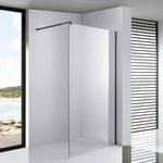 Stuxi Milano Black Walk-in zuhanyfal, 80x200 cm, 8 mm vastag vízlepergető biztonsági üveggel, 200... fotó