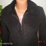 Újszerű C&A 36-38-s 164-170-s fekete, béléses, dzseki, (irha jellegű) kabát.. fotó