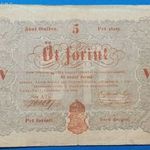 1848 -as 5 Forint Kossuth Szabadságharcos bankó piros változat" veszprémi kiadás ! F+ (L2134) fotó
