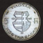 1946 BP Kossuth Lajos ezüst 5 Forint! Gyönyörű patinás állapot! Ritka vastag típus! KM#?534 fotó