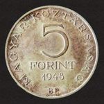 1948 BP Petőfi Sándor ezüst 5 Forint! Táncsics sor tagja! Gyönyörű patinás állapotban! KM#?537 fotó