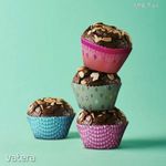 Színes baba királylány maci bagoly mintás kosárka muffin cupcake sütemény papír sütőforma 100 db-os fotó