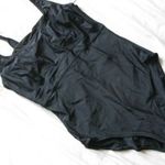 Fekete egyrészes elegáns fürdőruha/fürdődressz 44--es méret E kosár!! fotó
