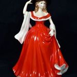 LÁNY VÖRÖS ESTÉLYIBEN ... THE LEONARDO COLLECTION PORCELÁN SZOBOR X fotó