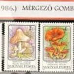 1986 MÉRGEZŐ GOMBÁK -GOMBA- MAGYAR POSTATISZTA BÉLYEG SOR ** fotó