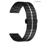 Okosóra szíj, Rozsdamentes acél, Csat, 22mm széles, Fekete, Ezüst, Xiaomi Haylou Solar Pro, RS5 (... fotó