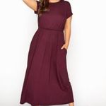 Yours sötét bordó rovid ujjú nyári maxi ruha 3XL-4XL fotó