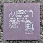 Processzor Gyűjtemény: AMD 586 Am5x86-P75 (AMD-X5-133ADZ) Processzor, Cpu fotó
