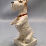 Régi Német Volkstedt porcelán Skót terrier kutya fotó