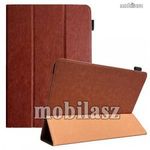 UNIVERZÁLIS notesz / mappa tablet PC tok - BARNA - álló, bőr, oldalra nyíló flip cover, TRIFOLD a... fotó