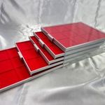 5DB 61x61MM-ES LINDNER MŰANYAG FIÓKOS PÉNZ ÉRME TÁROLÓ TARTÓ KAZETTA , PÉNZ TARTÓ EGYMÁSBA RAKHATÓ, fotó