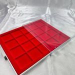 1 DB 48x48MM-ES LINDNER MŰANYAG FIÓKOS PÉNZ ÉRME TÁROLÓ TARTÓ KAZETTA , PÉNZ TARTÓ EGYMÁSBA RAKHATÓ, fotó