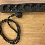 Hama hálózati hosszabbító fekete 6-os 3x1, 5mm2 2 méter kábel 3000W földelt használt, 1Ft-ról fotó