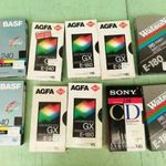 10 db retro VHS videokazetta basf agfa sony watson videokazetta tv ből felvett műsorral fotó
