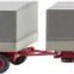 Wiking 045502 H0 Tehergépjármű modell Magirus 235 D platós pótkocsi, kavicsszürke fotó