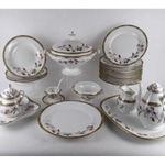 1V091 Antik HAAS & CZJZEK SCHLAGGENWALD virágmintás porcelán étkészlet 25 darab fotó