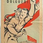 Révai Nyomda dolgozóinak propaganda plakát, MDP. (Vágó Rezső jelzéssel) 1950k fotó