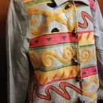 INDIGO MOON női 36-38-as designer átmeneti kis kabát, fesztiválkabát-Egyedi darab made in India fotó