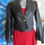 fekete lányka/női rövidített fazonú műbőr dzseki kis hiba S/M/L LAK46. 0525 fotó