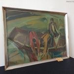 Bojtor Károly, "Halászok" zsürizett, olaj/farost nagy méretű festmény fotó