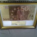 Különleges -Egyedi 500 Euró Bankjegy Asztali vagy fali dísz Új!! 1 % Arany bevonattal fotó