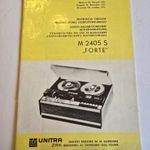 Unitra M 2405 S Szalagos magnetofon kezelési utasítása fotó