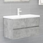 betonszürke szerelt fa mosdószekrény 80 x 38, 5 x 45 cm fotó