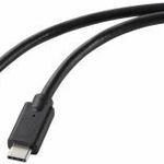 Renkforce USB töltőkábel USB 2.0 USB-C? dugó, USB-C? dugó 1.00 m Fekete TPE köpeny RF-5251918 fotó