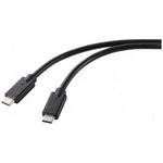 Renkforce USB töltőkábel USB 2.0 USB-C? dugó, USB-C? dugó 1.00 m Fekete TPE köpeny RF-5251918 fotó