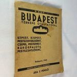 1943 Nagy Budapest térképe útmutatóval. HIBÁTLAN térképpel térkép mérete: 980 × 690 mm fotó