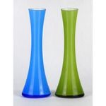 1N718 Fújt színezett mid century művészi üveg váza pár 20 cm fotó