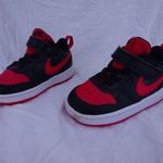Eredeti NIKE Court Borough Low fekete-piros bőr sportcipő 22-es fotó