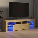 sonoma tölgy színű TV-szekrény LED-lámpákkal 140 x 36, 5 x 40 cm fotó